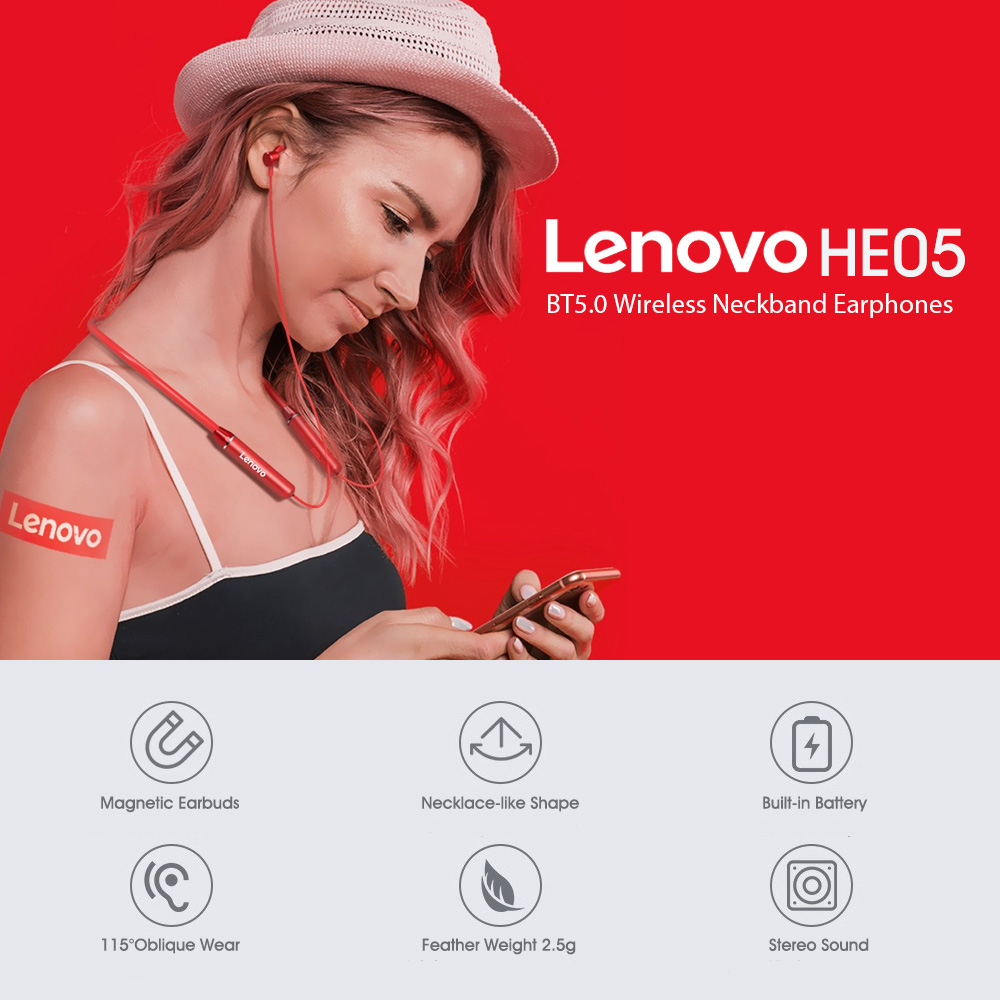 Lenovo HE05 Bluetooth Headphones
