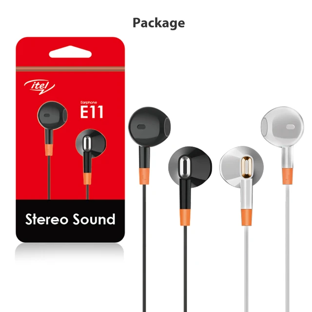 itel E11 Wired Earphone Stereo Sound Comfortable Half In-Ear Earphones With Micr