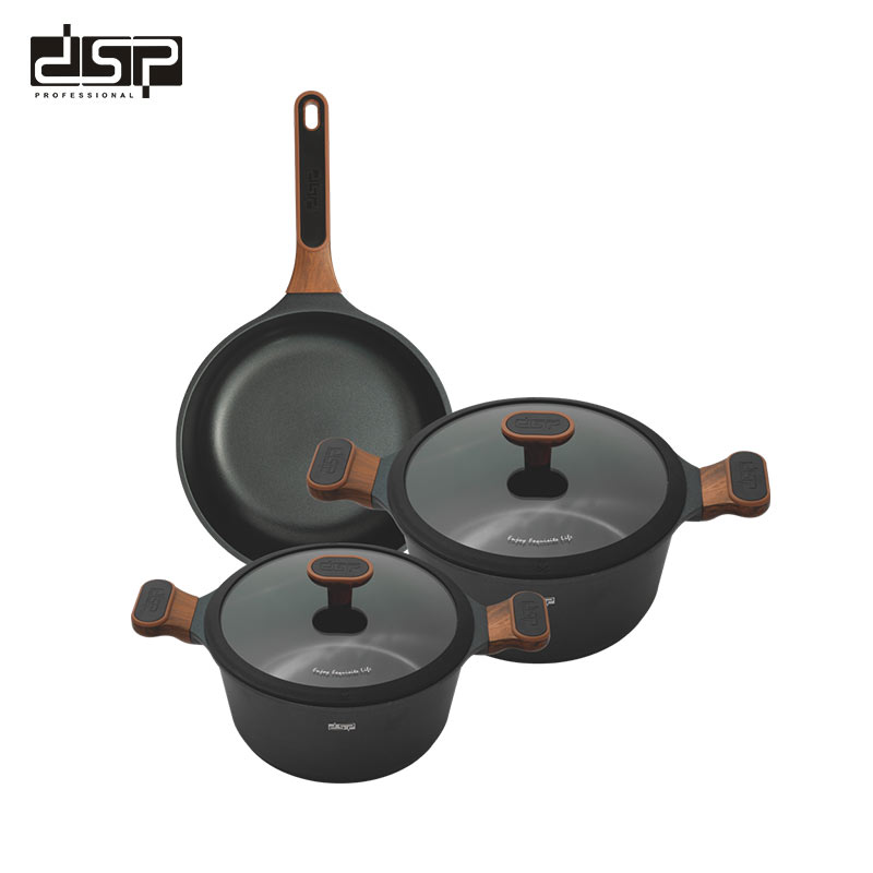 DSP 5 Pieces Multi-Cookware Set fry Pan Soup Stock Pot Kitchen Ware Non Stick Co