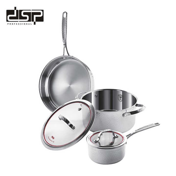 DSP 304 stainless steel pot set household three-piece set