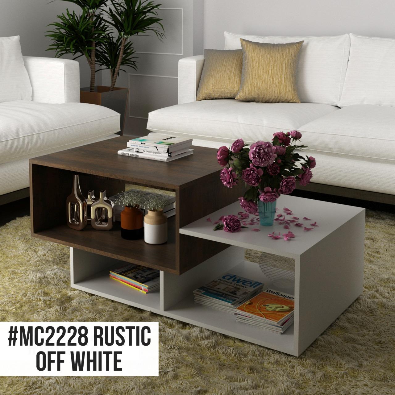 Best Home Coffee Table Center Walnut Wooden White Living Room Bedroom Contempora