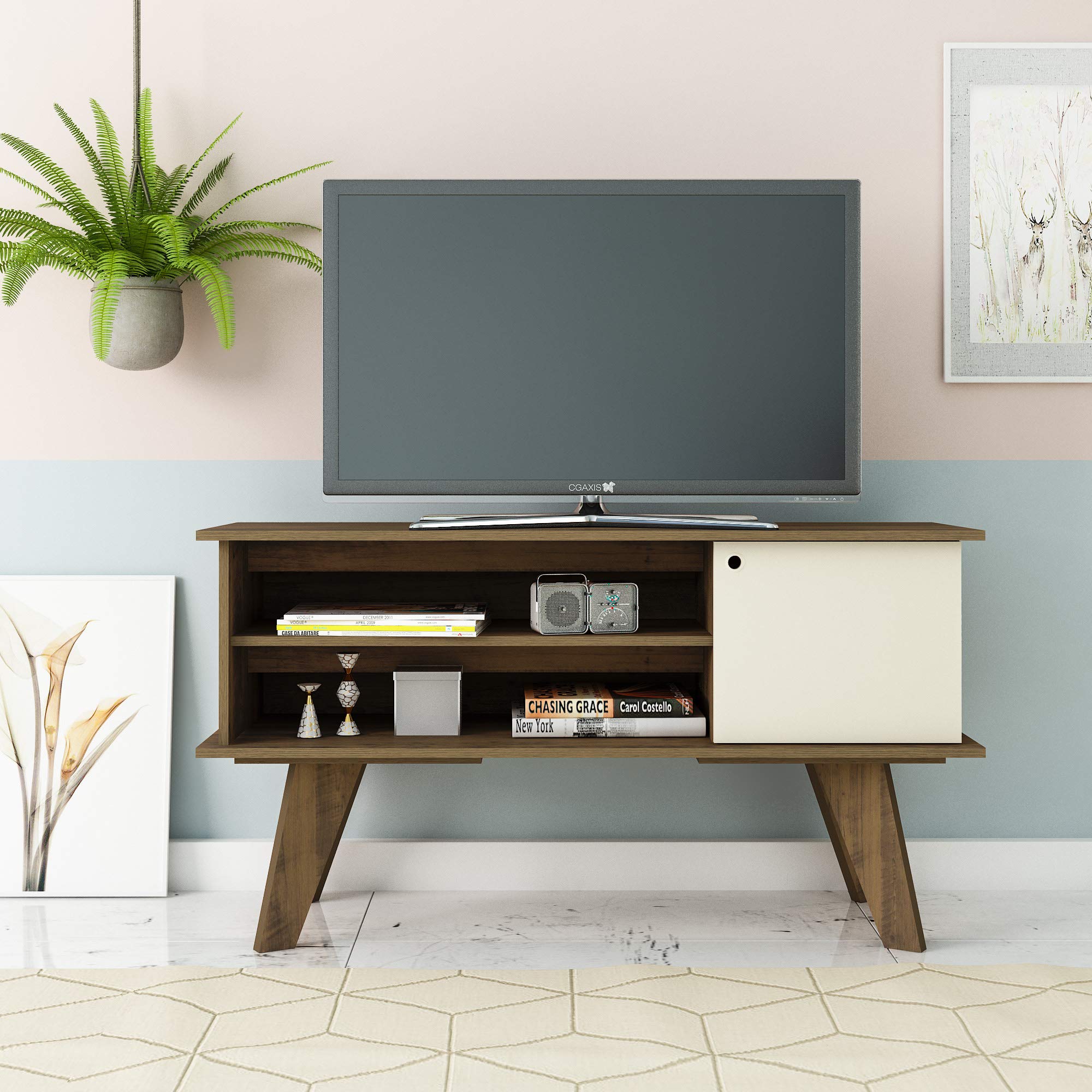 Frank Tv Table, Pine Brown With Off White
