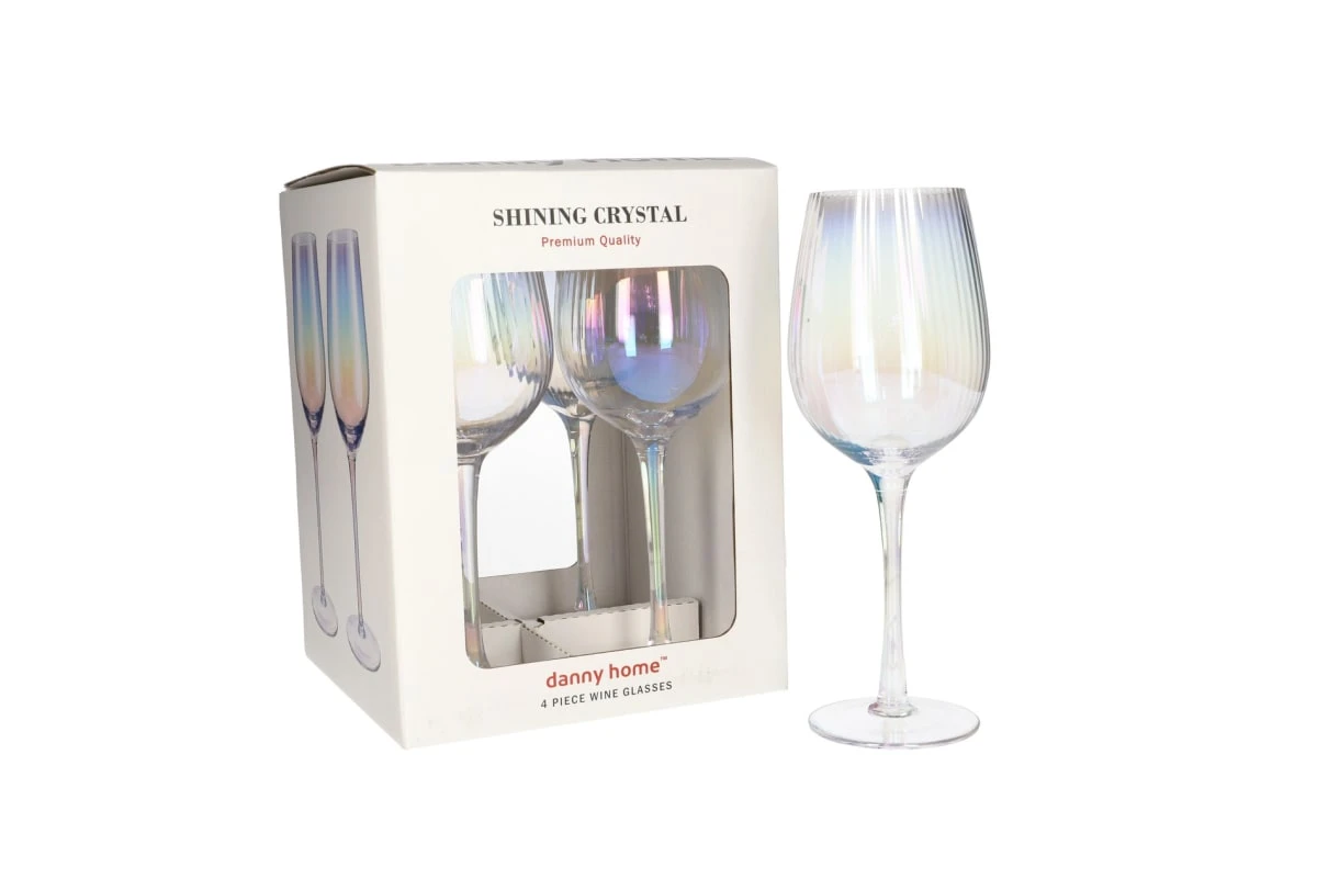 Shining Crystal 4 Pcs Wine Glasses